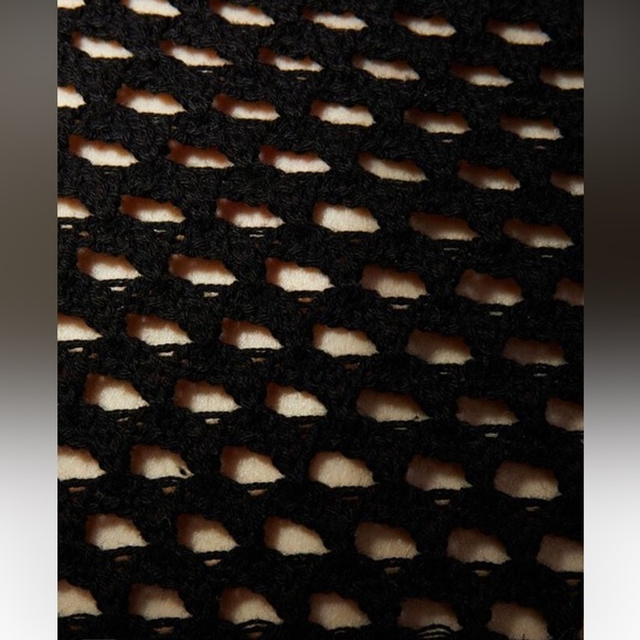 Garage Open Knit Cropped Crochet Black Sweater - Picture 5 of 5